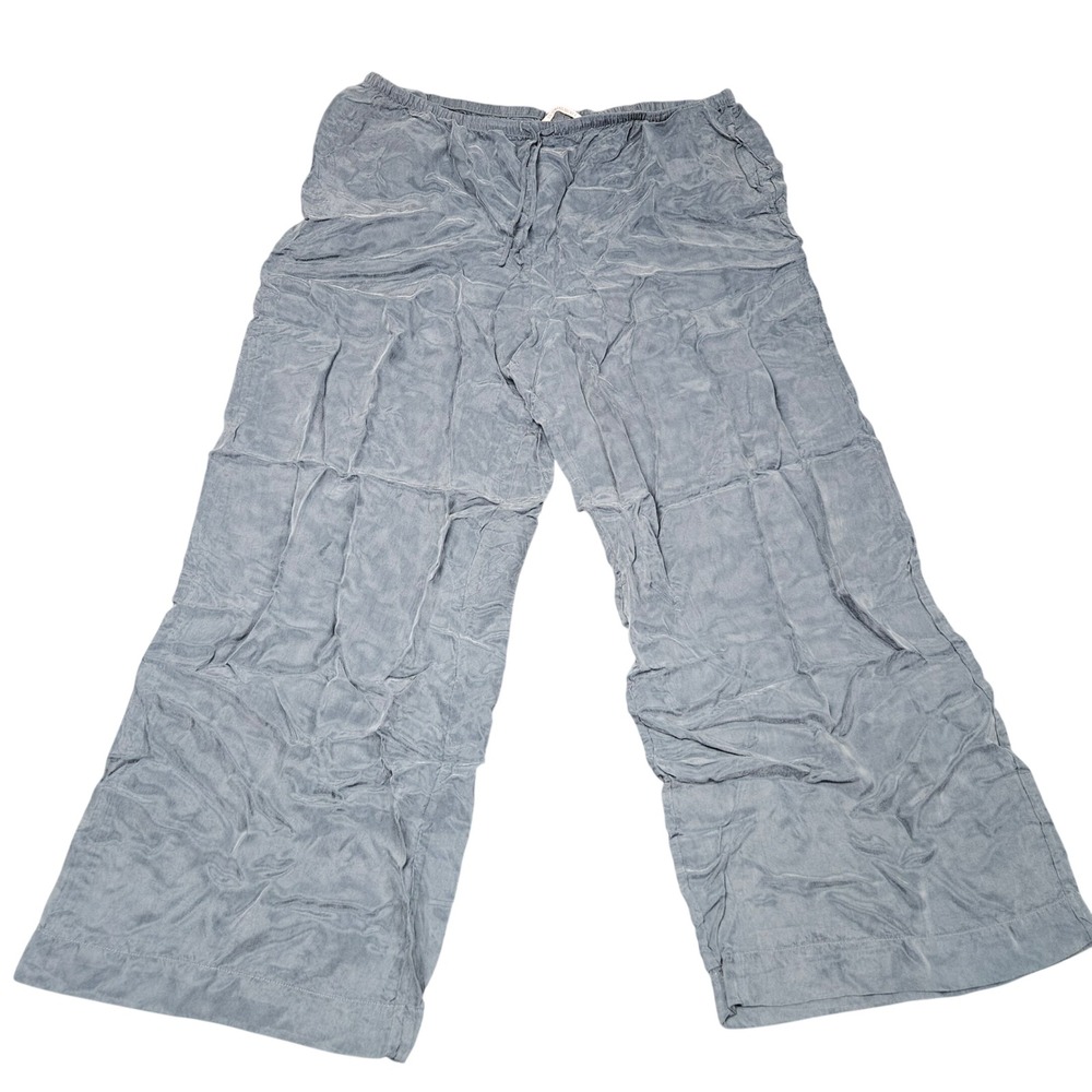 Victorias Secret Lounge Pants XL Blue‎ Wide Leg Pajamas Sleep Comfy Cozy Light